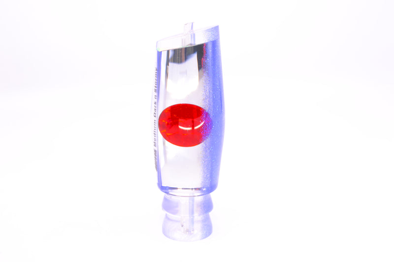 Moyes Lures Clear Mirrored Blue Glittered Back Red Eyes Medium Dark-N-Stormy 12" 5oz