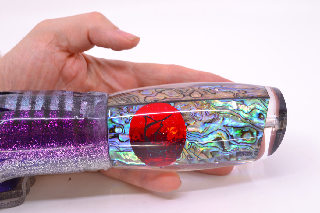 Bonze Lures Paua Shell Red Eyes Violator 14" 17oz Skirted Purple Aurora