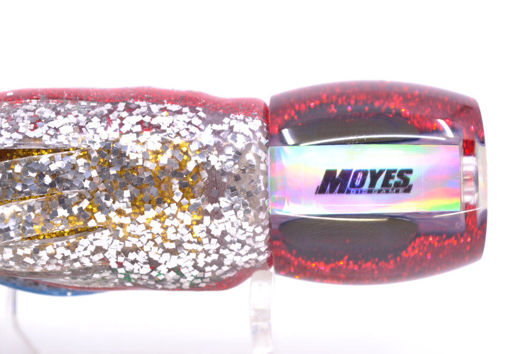 Moyes Lures Rainbow MOP Black-Red Back Taxi Eyes Small Secret 9" 3oz Skirted Evil