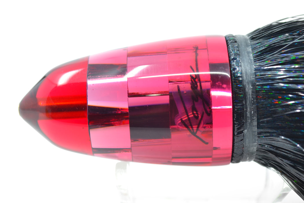 Koya Lures Red Mirrored Clean Sweep Bullet 10" 9oz Strobez Flashabou Black