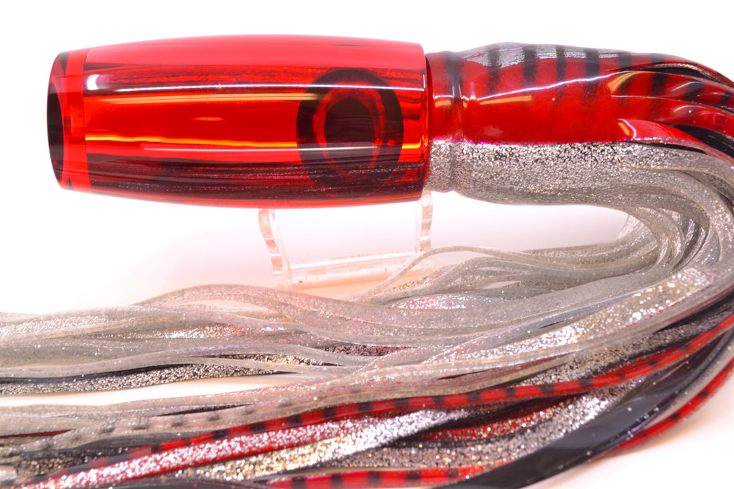 Moyes Lures Red Mirrored Taxi Eyes XL Shotgun 14" 12oz Skirted Red Aurora