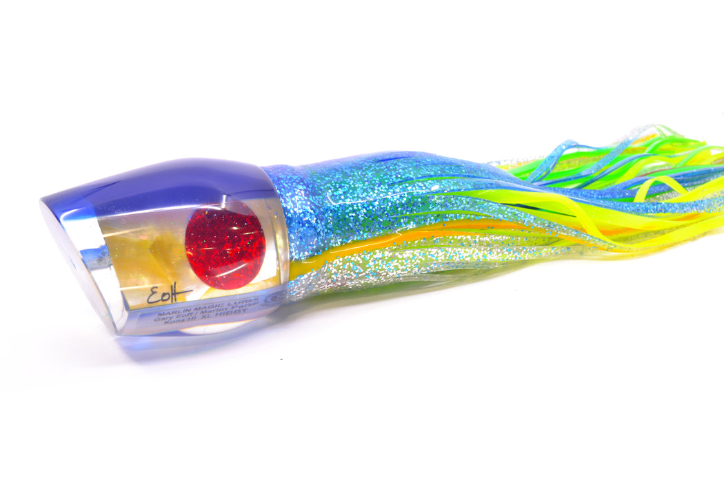 Marlin Magic Golden MOP Blue Back Red Eyes XL Hibby 16" 18oz Skirted Blue-Yellow-Silver GZE