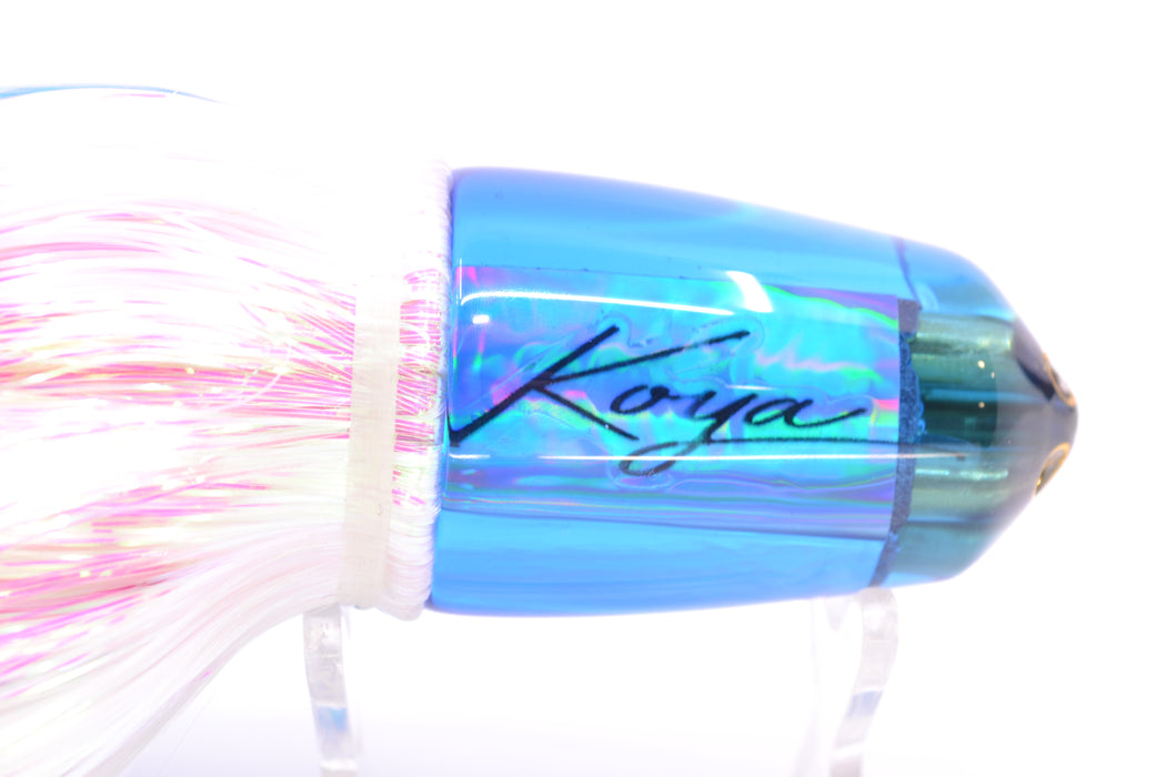 Koya Lures Blue Rainbow 4-Hole Bullet 9"+ 7oz Strobez Blue-White/Pink