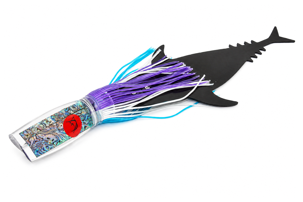 Bonze Lures/Grander Marlin Tackle Bankwalker + D-Flap Teaser Combo Purple-White-Ice Blue