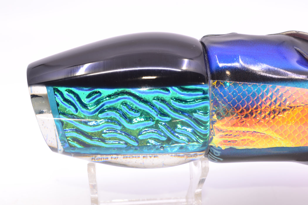 Marlin Magic Ice Blue-Akule Lava Black Back Bog Eye 14" 9.5oz FT Vinyl Skipjack with Wings GZE