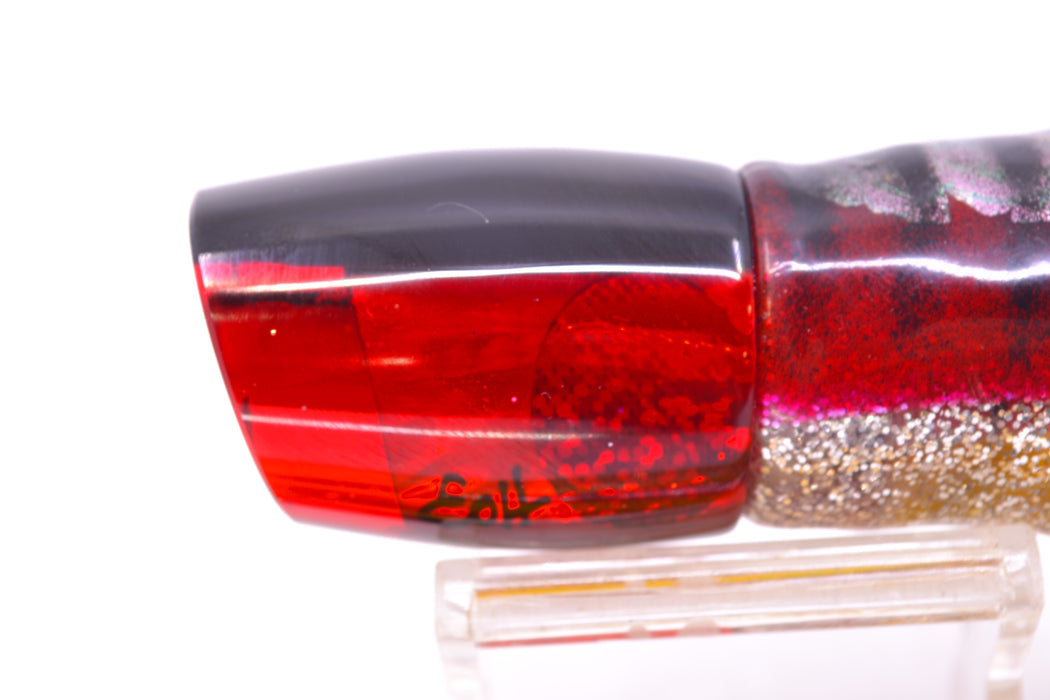 Marlin Magic Red MOP Black Back Red Eyes Small Ruckus 9" 5oz Skirted Red Aurora GZE