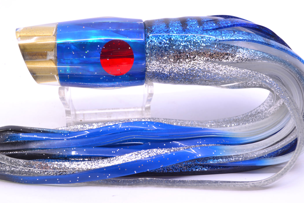 Tanigawa Lures Blue MOP Red Eyes 4-Hole Slant 9"+ 11oz Skirted Blue Aurora GZE