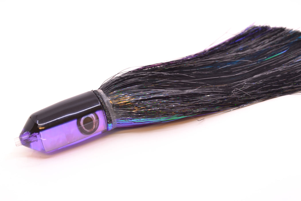 Moyes Lures Purple MOP Black Back 2-Hole Small Sniper Jet 9" 5.7oz Strobez Black-Purple