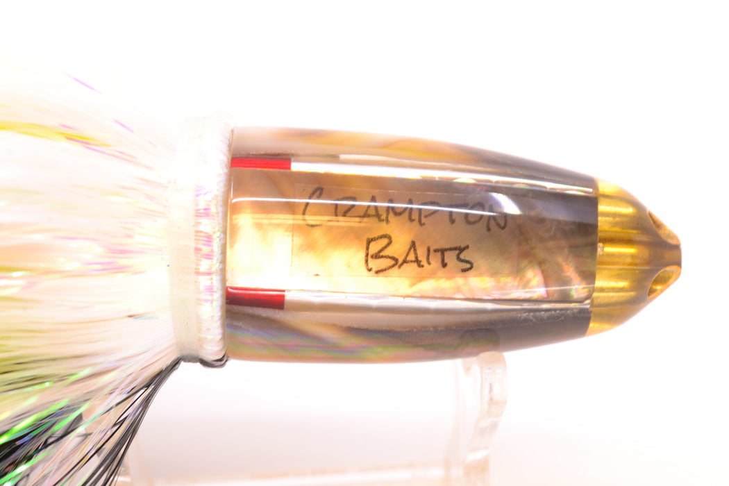 Crampton Baits Real Tahitian MOP 4-Hole Bullet 7" 4.2oz Strobez Black-White *CRACKED*