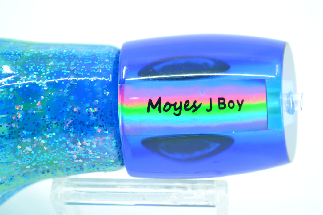 Moyes Lures Ice Blue Awabi Shell Blue Back Medium J-Boy 12" 7oz Skirted Blue-Green