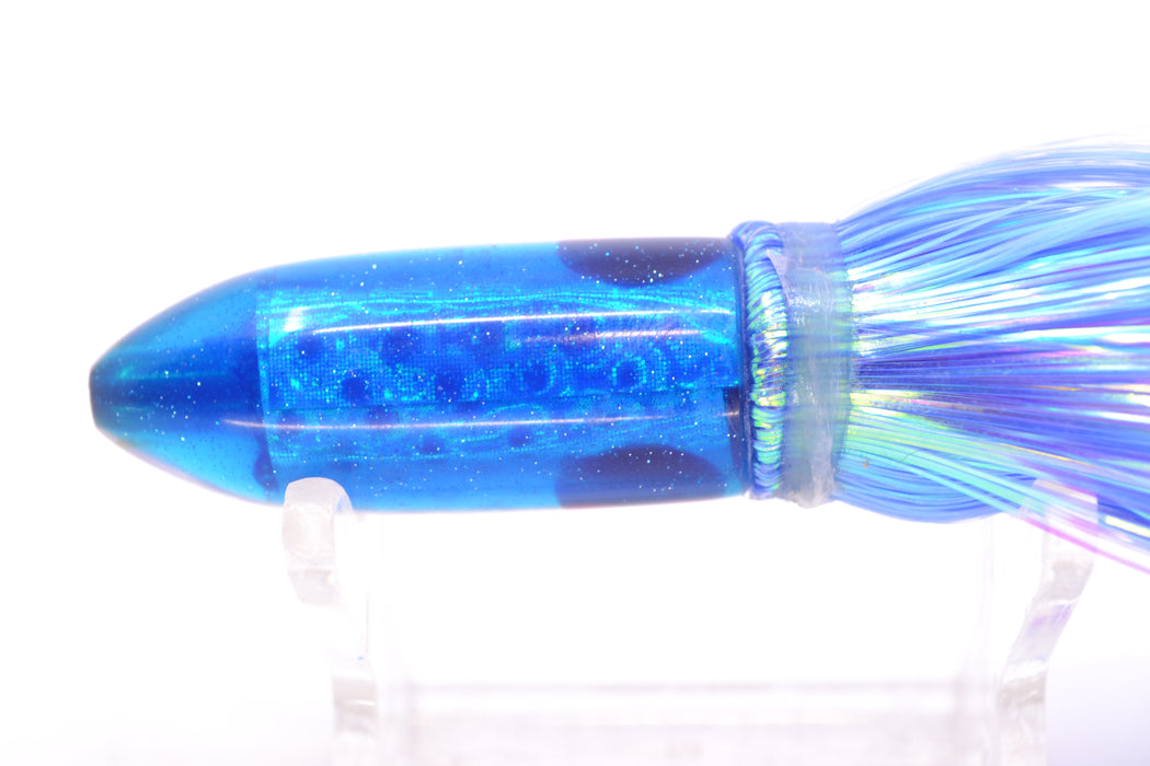 Coggin Lures Silver Rainbow Scale Blue Back Peanut Dart 4.5" 1.5oz Flashabou Blue/Pink