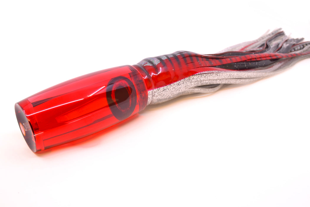Moyes Lures Red Mirrored Taxi Eyes XL Shotgun 14" 12oz Skirted Red Aurora