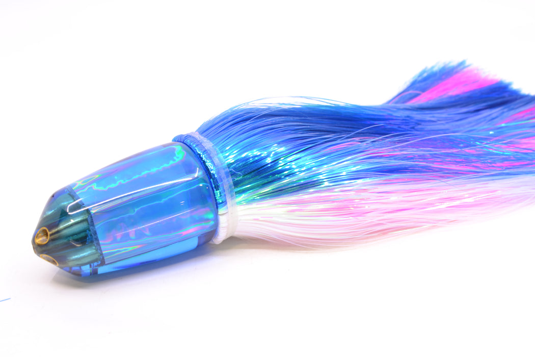 Koya Lures Blue Rainbow 4-Hole Bullet 9"+ 7oz Strobez Blue-White/Pink
