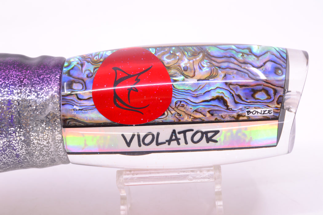 Bonze Lures Paua Shell Red Eyes Violator 14" 17oz Skirted Purple Aurora