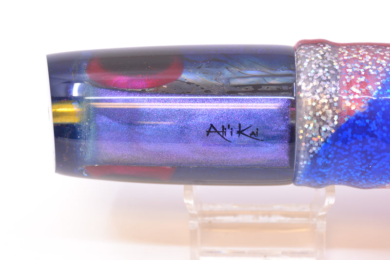 Ali'i Kai Lures "Skipjack" Blue-Purple Abalone Purple-Blue Back Nifty 50 14" 6.5oz Skirted *The People's Pick*