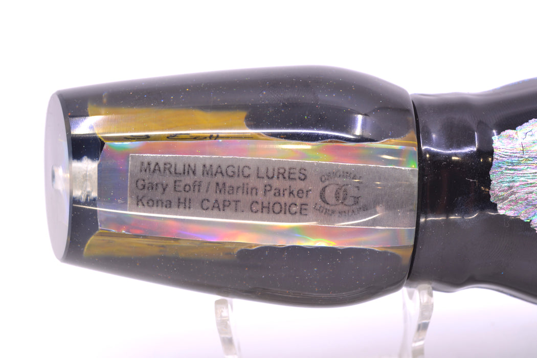 Marlin Magic Golden MOP Black Back Taxi Eyes Captain's Choice 14" 12.5oz Skirted Yellowfin
