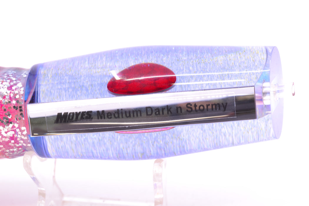 Moyes Lures Clear Mirrored Blue Back Red Eyes Medium Dark-N-Stormy 12" 8.5oz Skirted