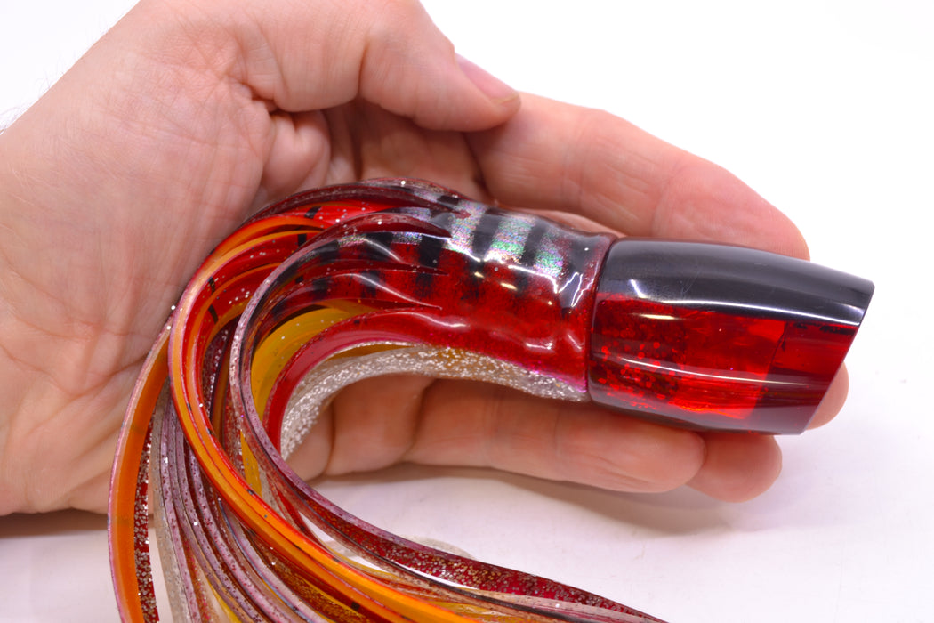 Marlin Magic Red MOP Black Back Red Eyes Small Ruckus 9" 5oz Skirted Red Aurora GZE