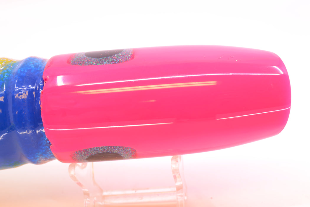 Joe Yee Lures by KEGZ Pink Pearl Super Plunger 14" 11.5oz Skirted Holo & Blue Bars/Chartreuse