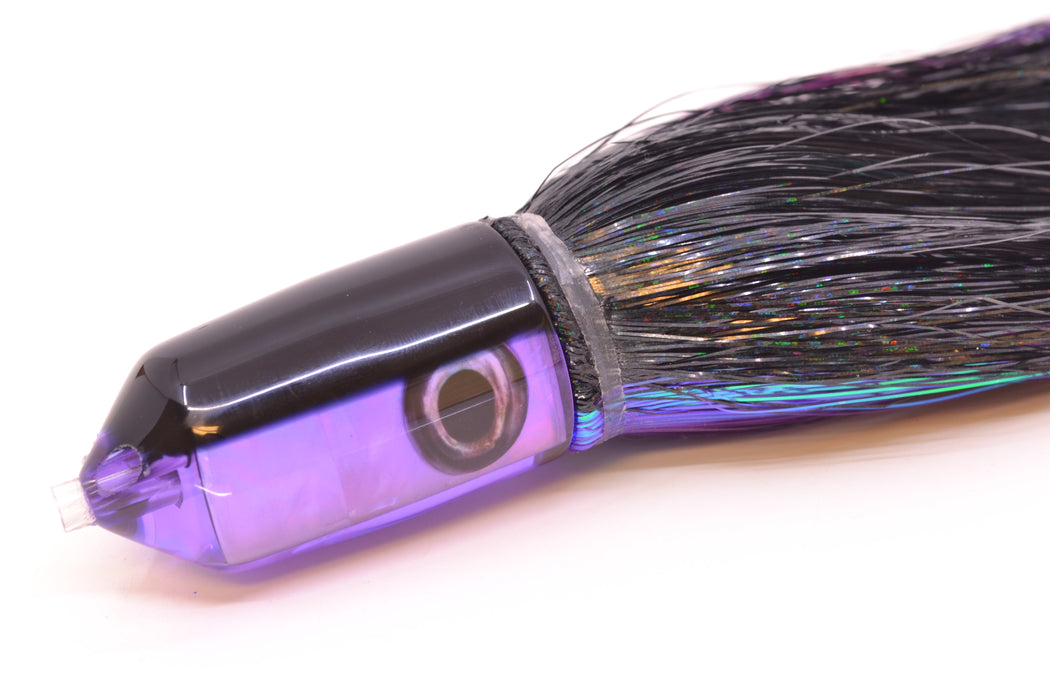 Moyes Lures Purple MOP Black Back 2-Hole Small Sniper Jet 9" 5.7oz Strobez Black-Purple