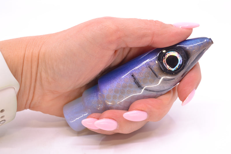 Tsutomu Lures Silver Dot Blue Back Non-Jetted Kona Dragon 9"+ 6.4oz