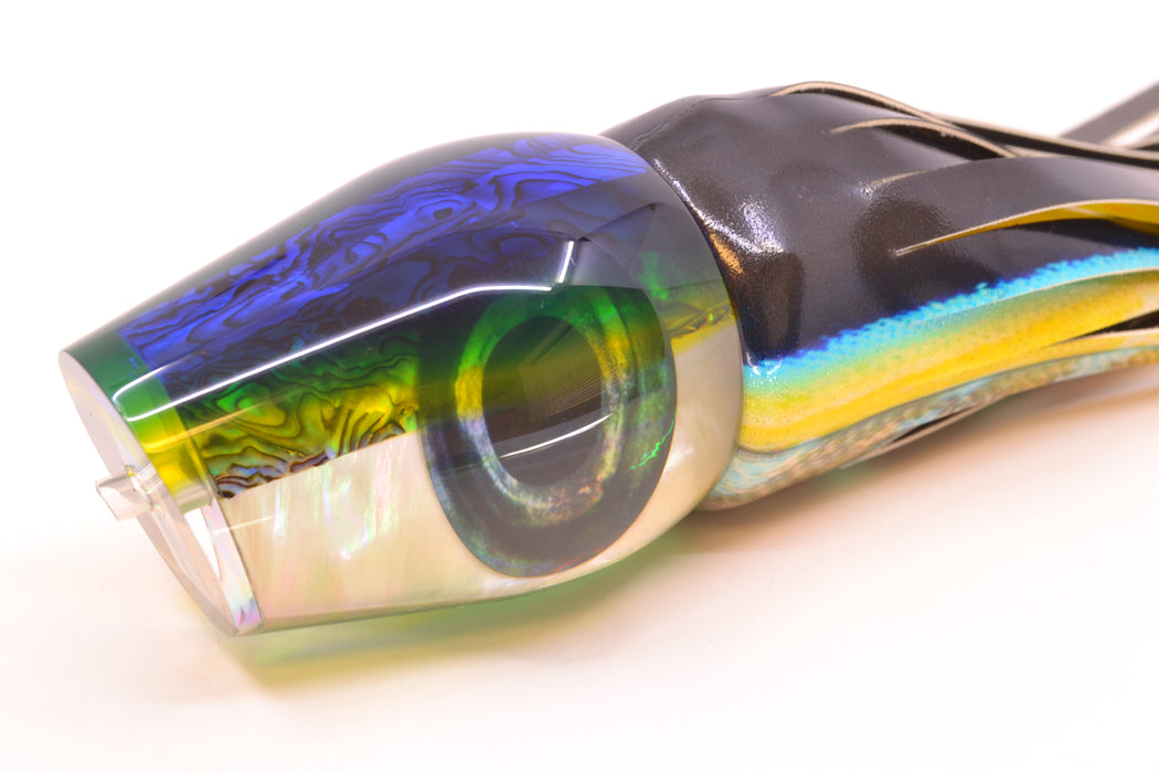 Moyes Lures Yellowfin Paua-MOP Blue-Yellow Back XL Sumo 16" 16.4oz FT Vinyl Yellowfin