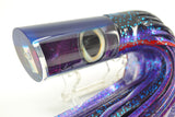 Marlin Magic Purple MOP Blue Back Taxi Eyes Reverse Taper Large Tube 12" 8.6oz Skirted