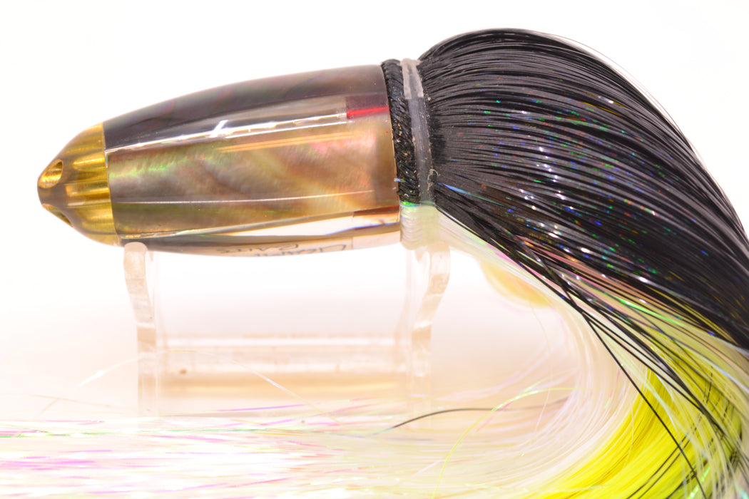 Crampton Baits Real Tahitian MOP 4-Hole Bullet 7" 4.2oz Strobez Black-White *CRACKED*