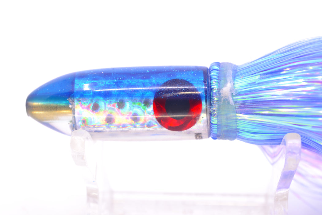 Coggin Lures Silver Rainbow Scale Blue Back Peanut Dart 4.5" 1.5oz Flashabou Blue/Pink