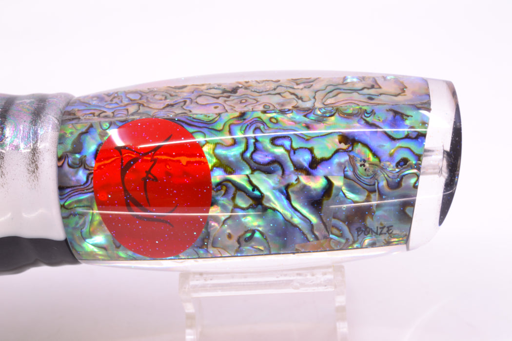 Bonze Lures Paua Shell Red Eyes Violator 14" 17oz Skirted White Aurora-Black