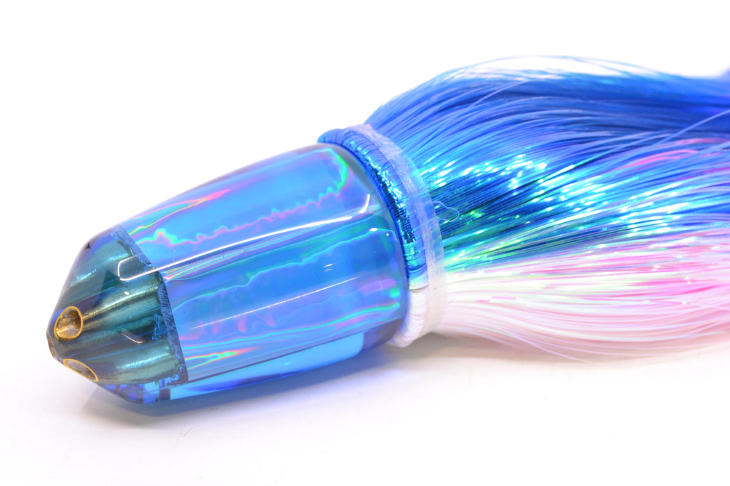 Koya Lures Blue Rainbow 4-Hole Bullet 9"+ 7oz Strobez Blue-White/Pink