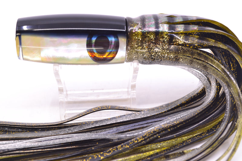 Moyes Lures Golden MOP Black Back Taxi Eyes Small Shotgun 9" 4oz Skirted
