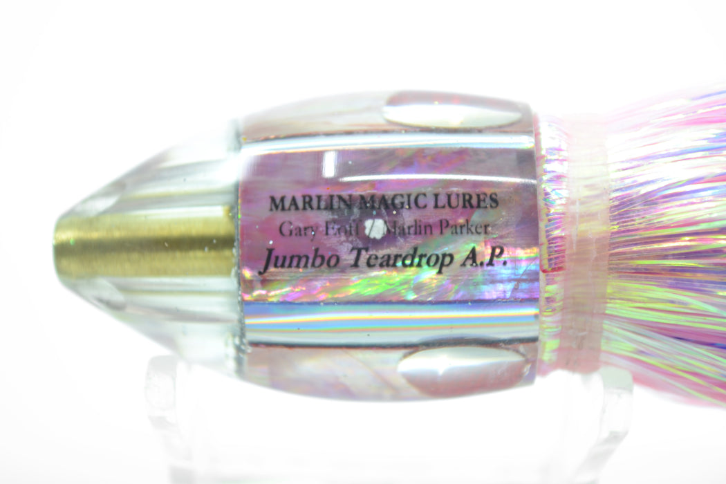 Marlin Magic Lures Pink MOP Jumbo Jetted Teardrop AP Bullet 9" 5.2oz Flashabou Pink