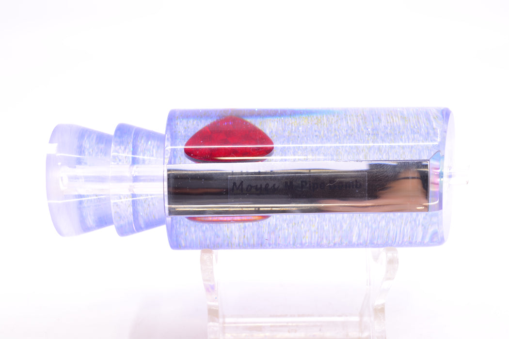 Moyes Lures Clear Mirrored Blue Glittered Back Red Eyes Medium Pipe Bomb 12" 4.6oz