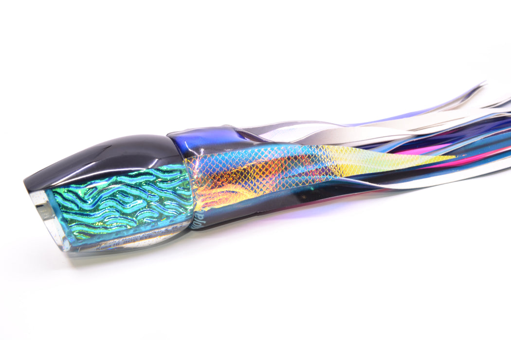 Marlin Magic Ice Blue-Akule Lava Black Back Bog Eye 14" 9.5oz FT Vinyl Skipjack with Wings GZE