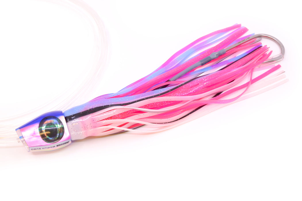 Moyes Lures Pink MOP Blue Back Medium Sumo 12" 6.8oz Skirted Gay Bob Pre-Rigged