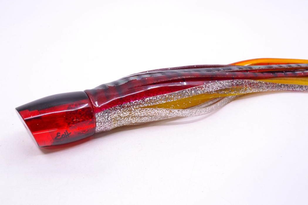 Marlin Magic Red MOP Black Back Red Eyes Small Ruckus 9" 5oz Skirted Red Aurora GZE
