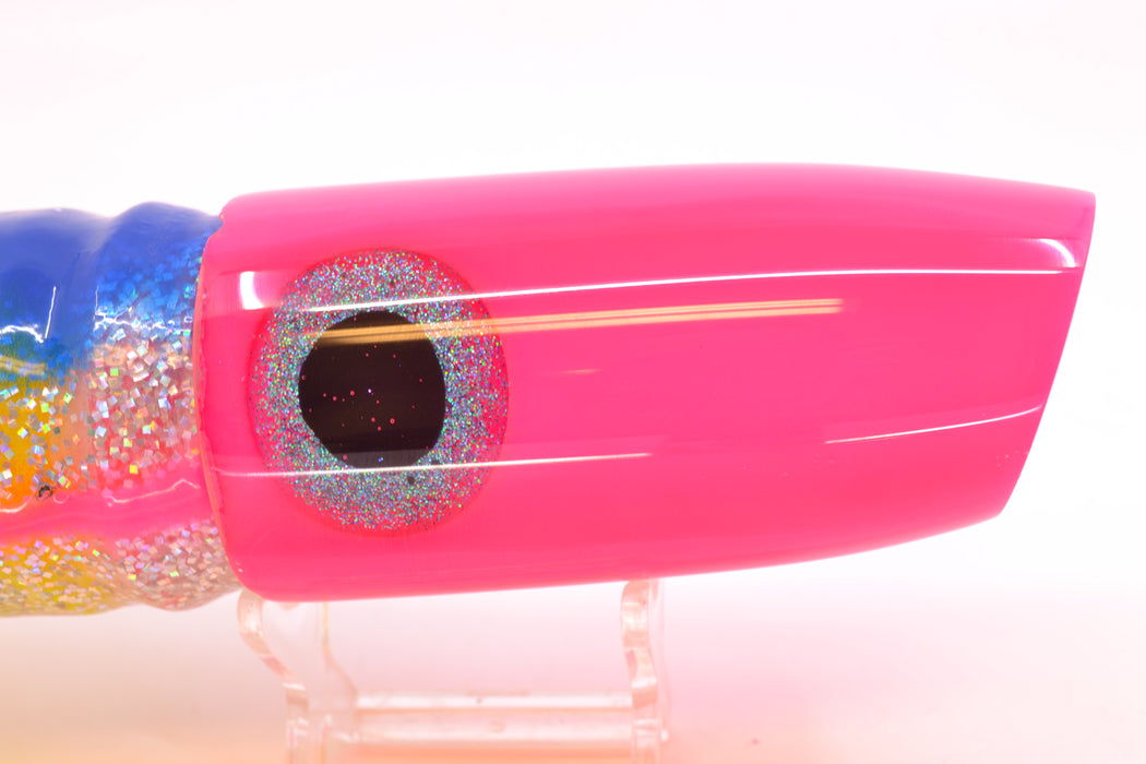 Joe Yee Lures by KEGZ Pink Pearl Super Plunger 14" 11.5oz Skirted Holo & Blue Bars/Chartreuse