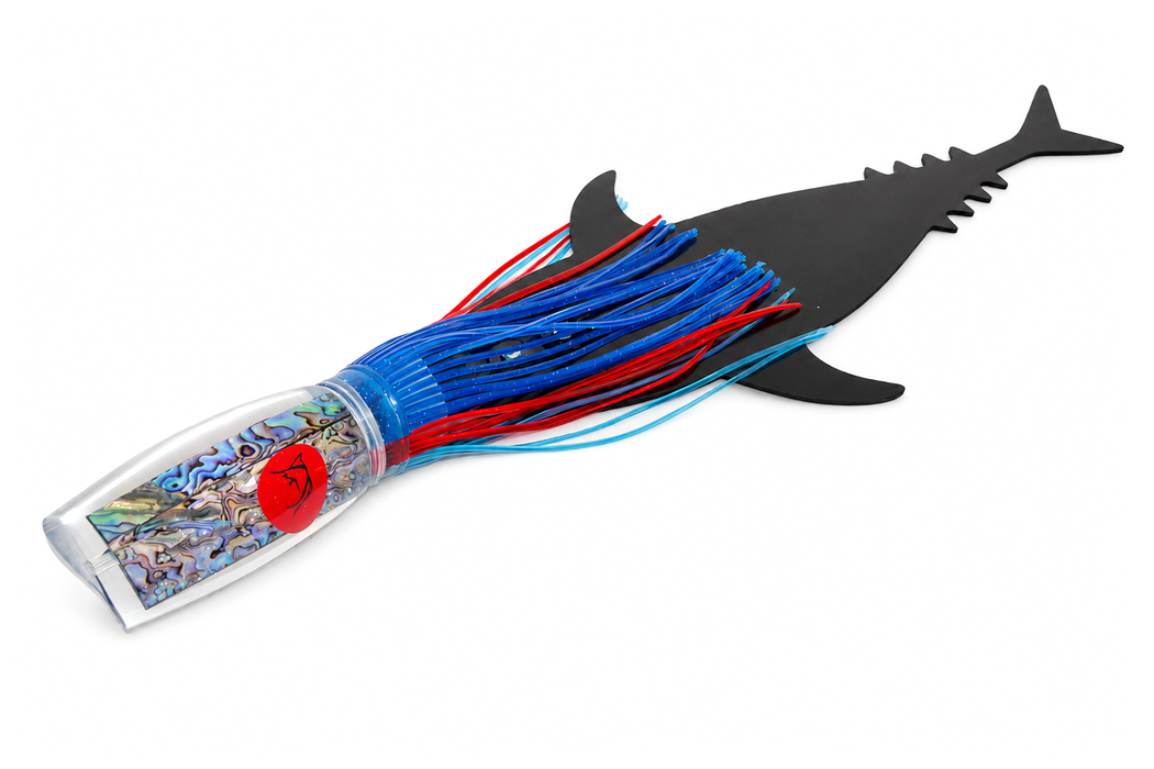 Bonze Lures/Grander Marlin Tackle Bankwalker + D-Flap Teaser Combo Blue-Red-Ice Blue