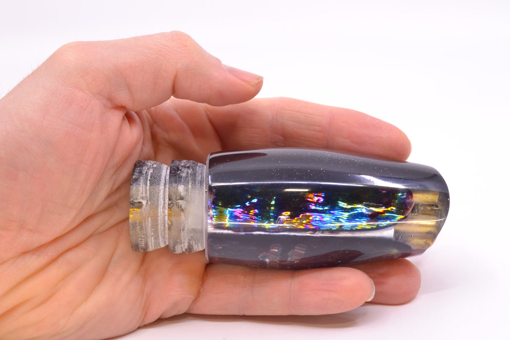 Coggin Lures Black Rainbow Dichro Black Back 4-Hole Copalure Scoop 12" 9oz