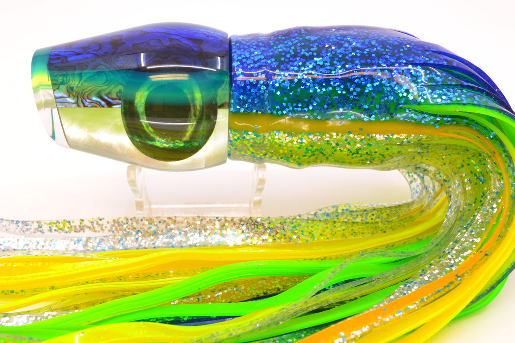Moyes Lures Yellowfin Paua-MOP Blue-Yellow Back Large Sumo 14" 13.8oz Skirted