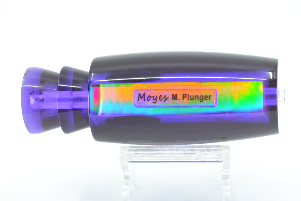 Moyes Lures Purple MOP Black Back Medium Plunger 12" 5oz