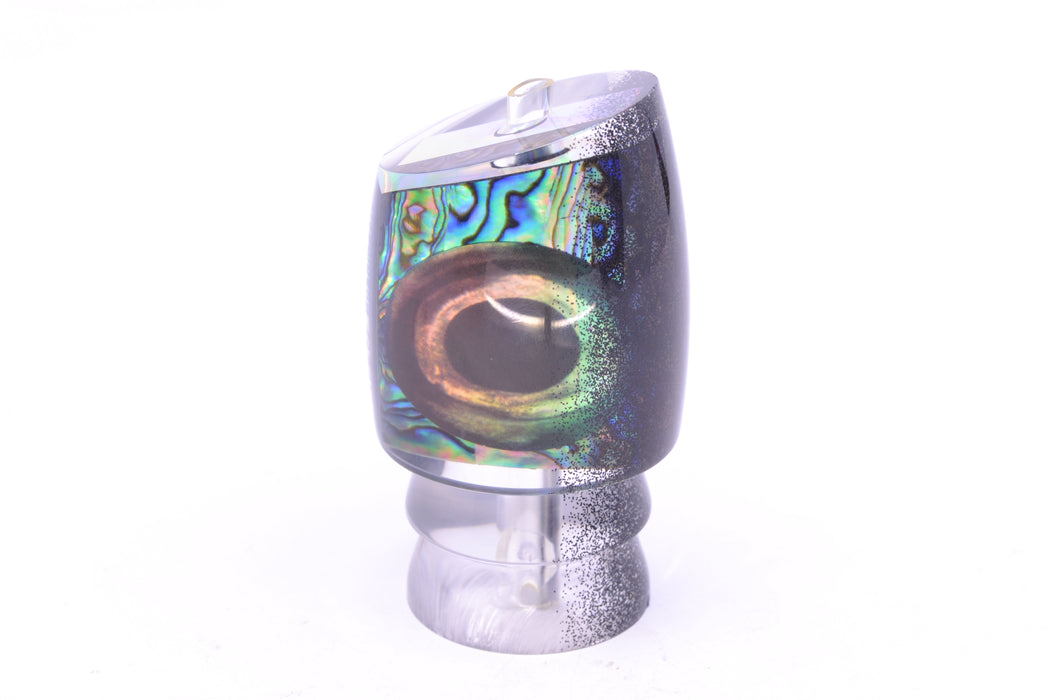 Moyes Lures Paua Shell Black Speckled Back Taxi Eyes Bushmaster 12" 5.5oz