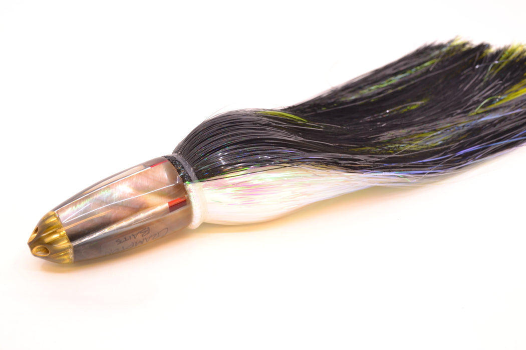 Crampton Baits Real Tahitian MOP 4-Hole Bullet 7" 4.2oz Strobez Black-White *CRACKED*