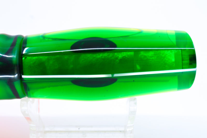 Moyes Lures Chartreuse MOP Green Back Small Dark-N-Stormy 9" 4.5oz Skirted Guacamaya GZE