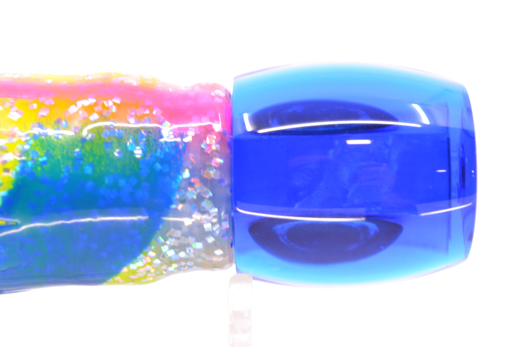 Moyes Lures White MOP Blue Back Taxi Eyes Small Secret 9" 3oz Skirted Holo-Blue Bars