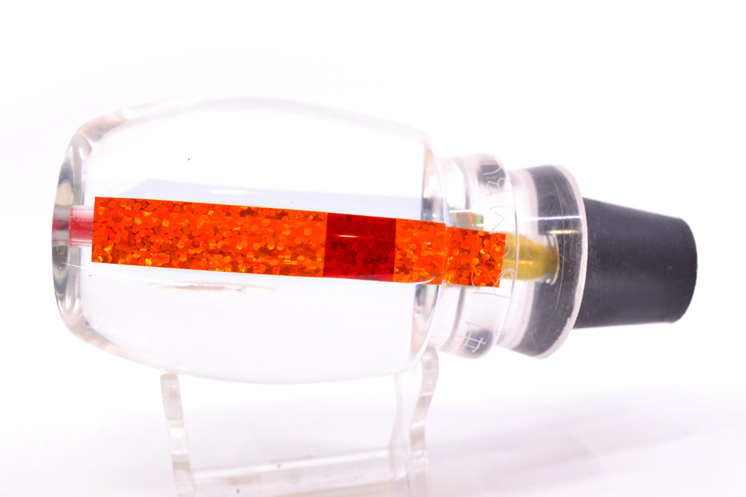 Aloha Lures Clear Mirrored Orange Rainbow Back Bamboocha 12" 6.7oz