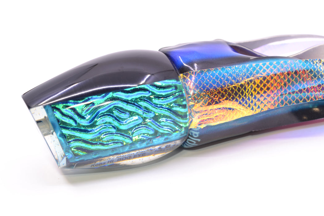 Marlin Magic Ice Blue-Akule Lava Black Back Bog Eye 14" 9.5oz FT Vinyl Skipjack with Wings GZE