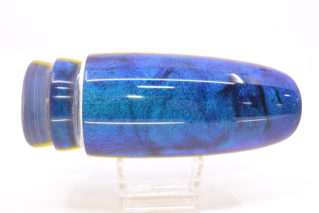 Ali'i Kai Lures White Shell Blue-Yellow Chameleon Back Fish Head XL Plunger 16" 14oz GZE