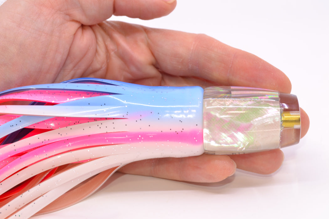 Koya Lures White MOP-Silver Starburst JP 511 9" 4oz Skirted Pink Salmon GZE